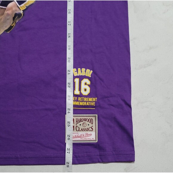 Pau Gasol LA Lakers Mitchell & Ness NBA Career Stats Champion Purple Small NWT - Picture 4 of 11